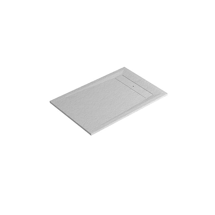 Receveur de douche 80 x 120 cm, résine, blanc, GoodHome Luiro