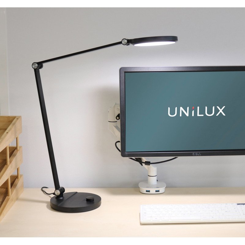 Lampe de bureau Led intégrée Wylie - Unilux - 8 W - Articulée