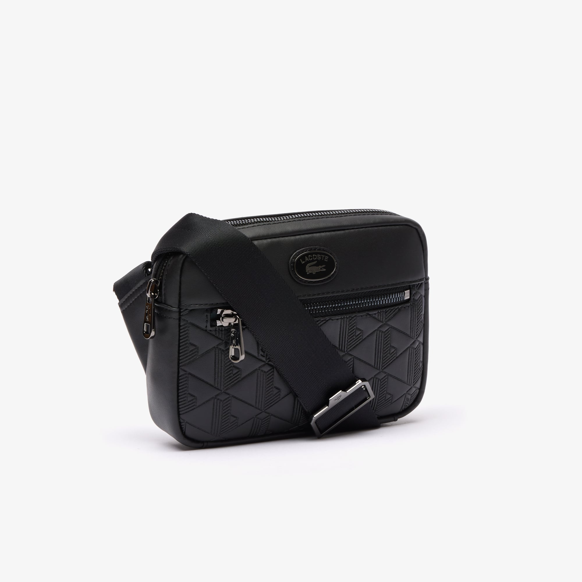 Sac bandoulière avec imprimé monogramme Sacoches & Pochettes - Noir - Lacoste - Homme