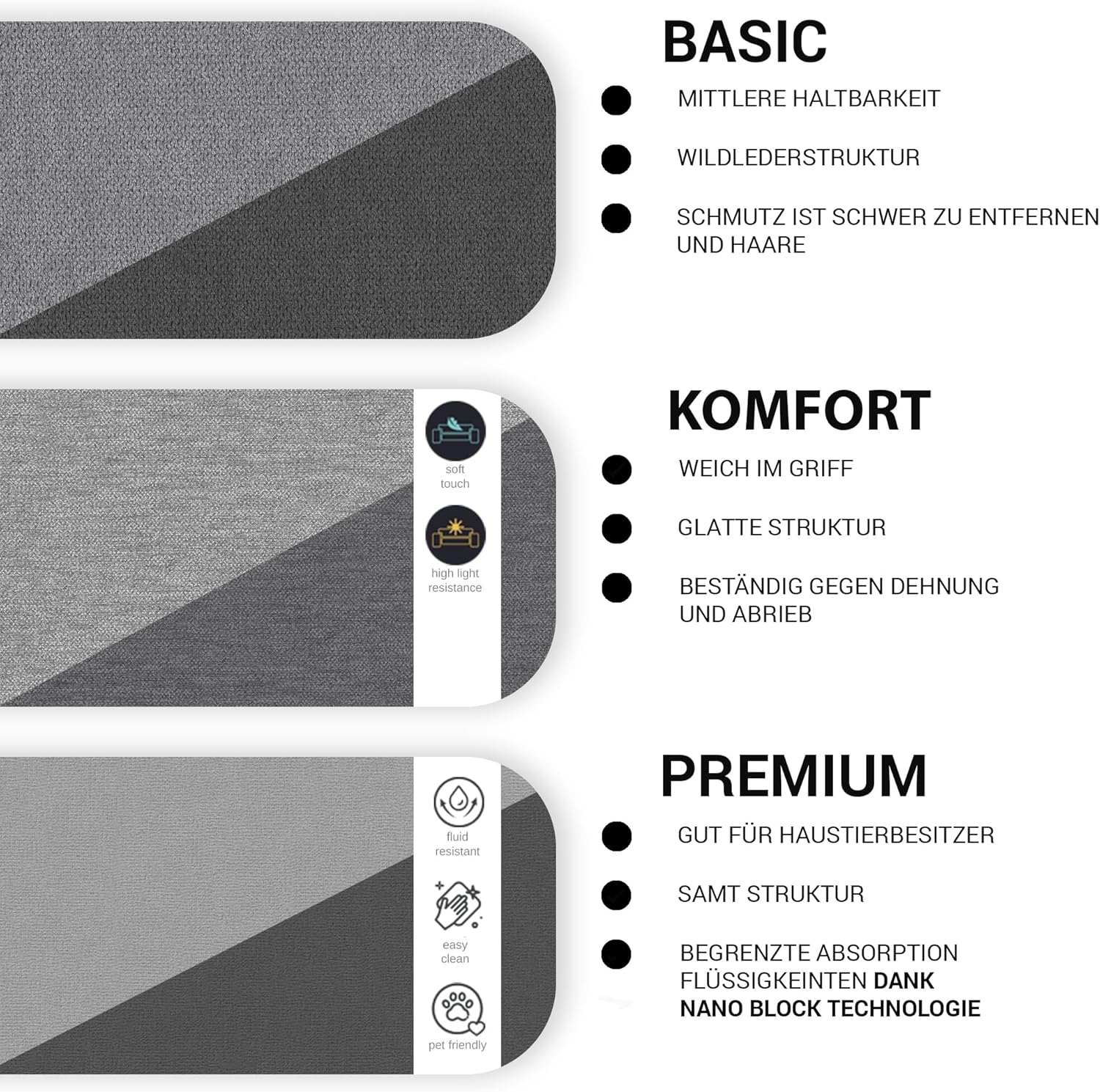 Romeo Ecksofa mit Schlaffunktion und Bettkasten – Modernes L-Sofa 3-Sitzer 232x143x80 cm – Komfortables Schlafsofa aus Premium Stoff Grau-Graphit, platzsparend & elegant fürs Wohnzimmer﻿