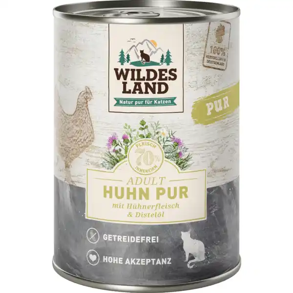 Katzennassfutter Huhn PUR mit Distelöl