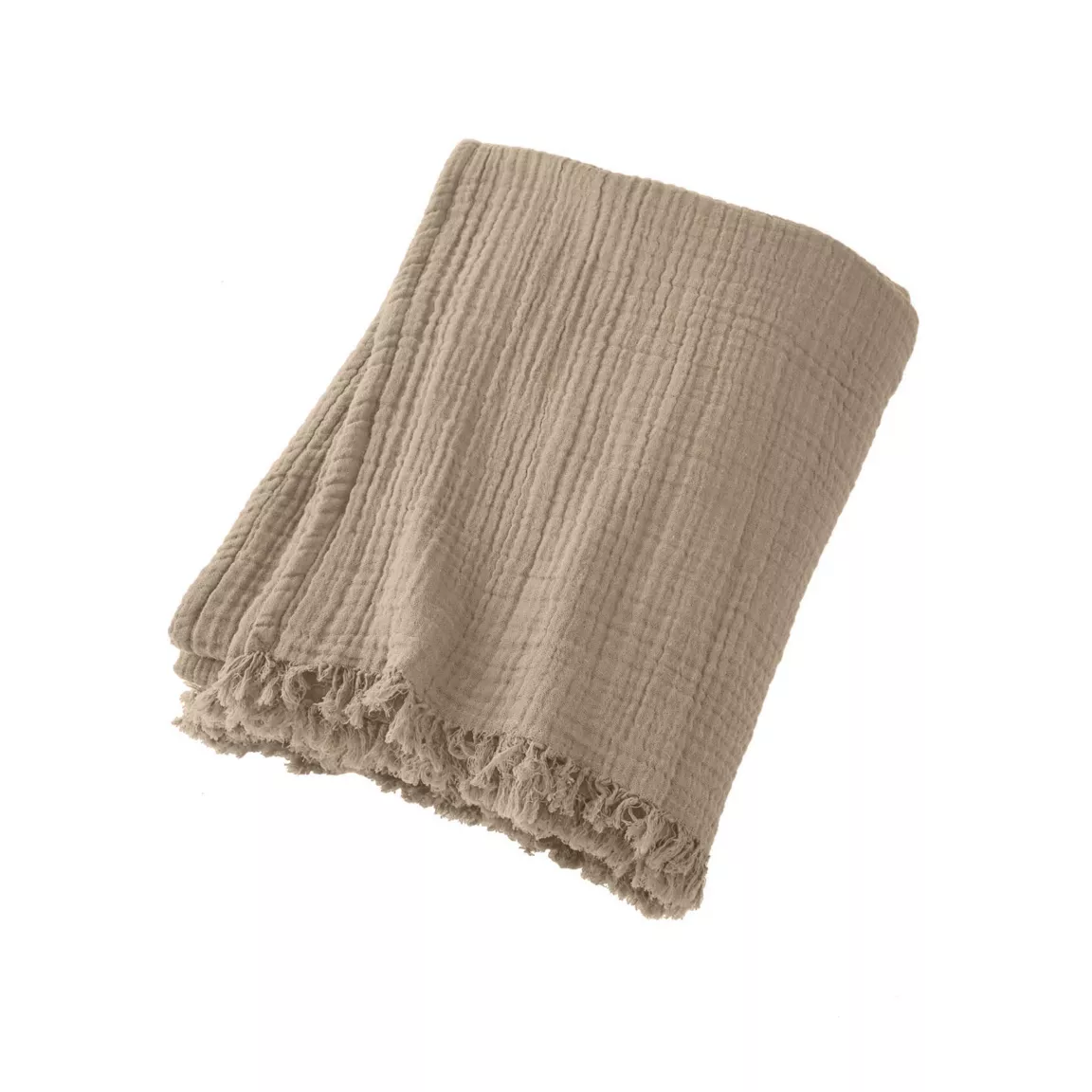 Plaid gaze de coton (130 x 160 cm) Gaïa Ficelle