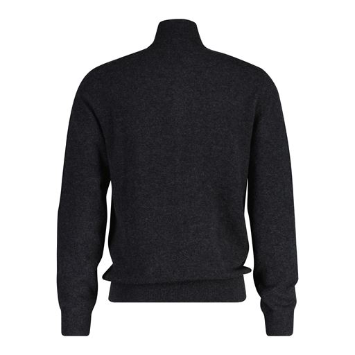 GANT Extrafine Lambswool Zip Cardigan, Dk Charcoal Melange, L