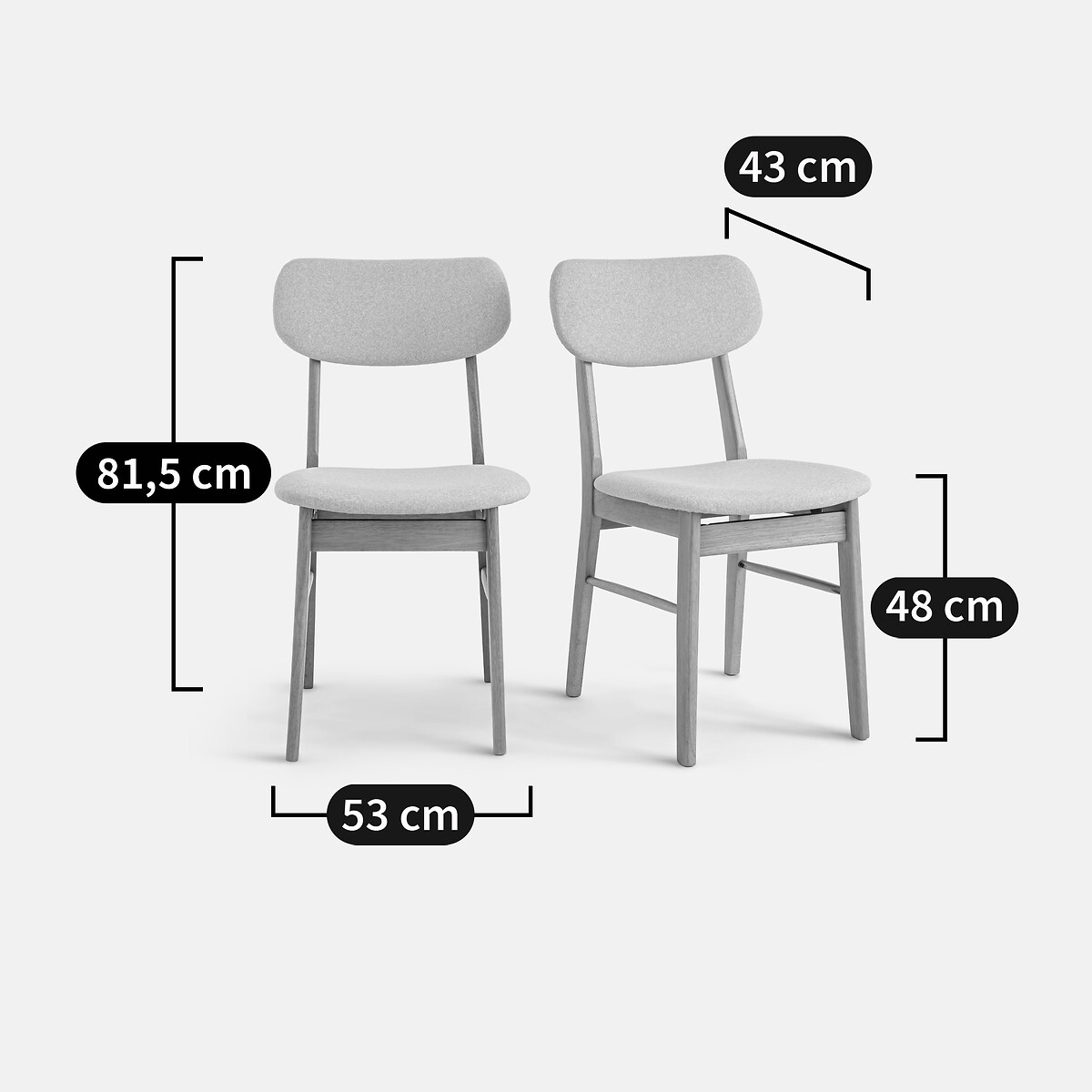 LA REDOUTE INTERIEURS<br>Conjunto de 2 cadeiras Selyn vintage