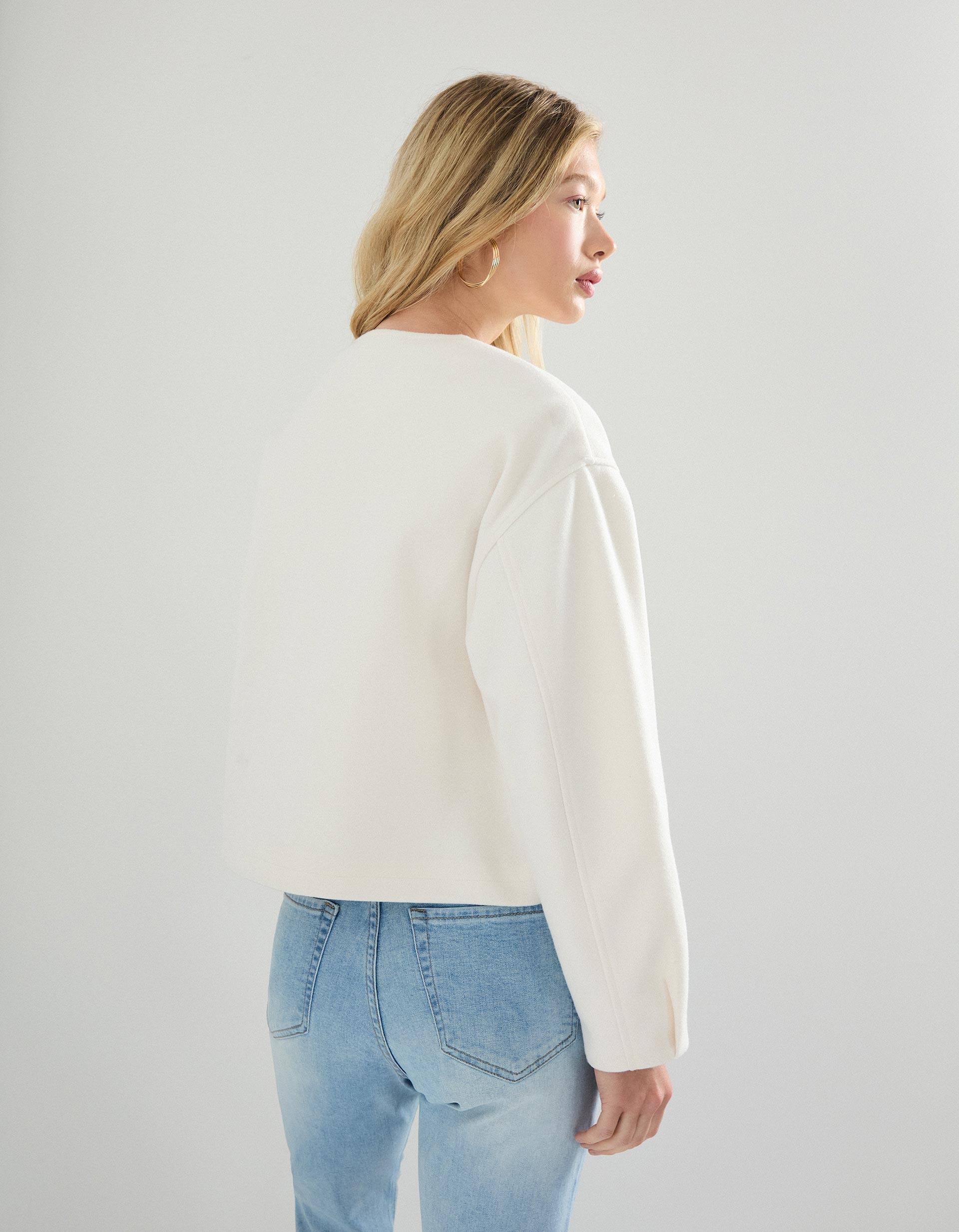Casaco Bomber, Mulher, Branco