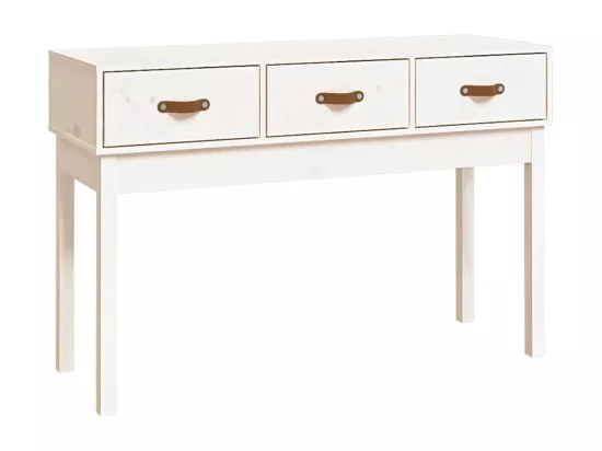 Table console Blanc 114x40x75 cm Bois massif de pin