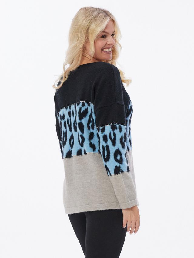 Pullover im Animal Mix