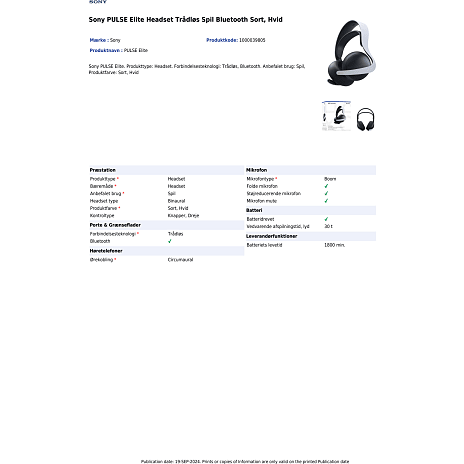 PS5 Pulse Elite trådløst Headset