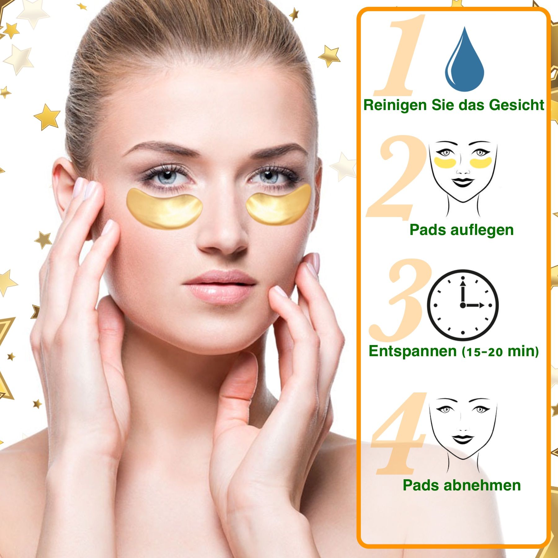 ALIVER Augenpads Crystal Collagen Gold Eye Mask Anti Aging
