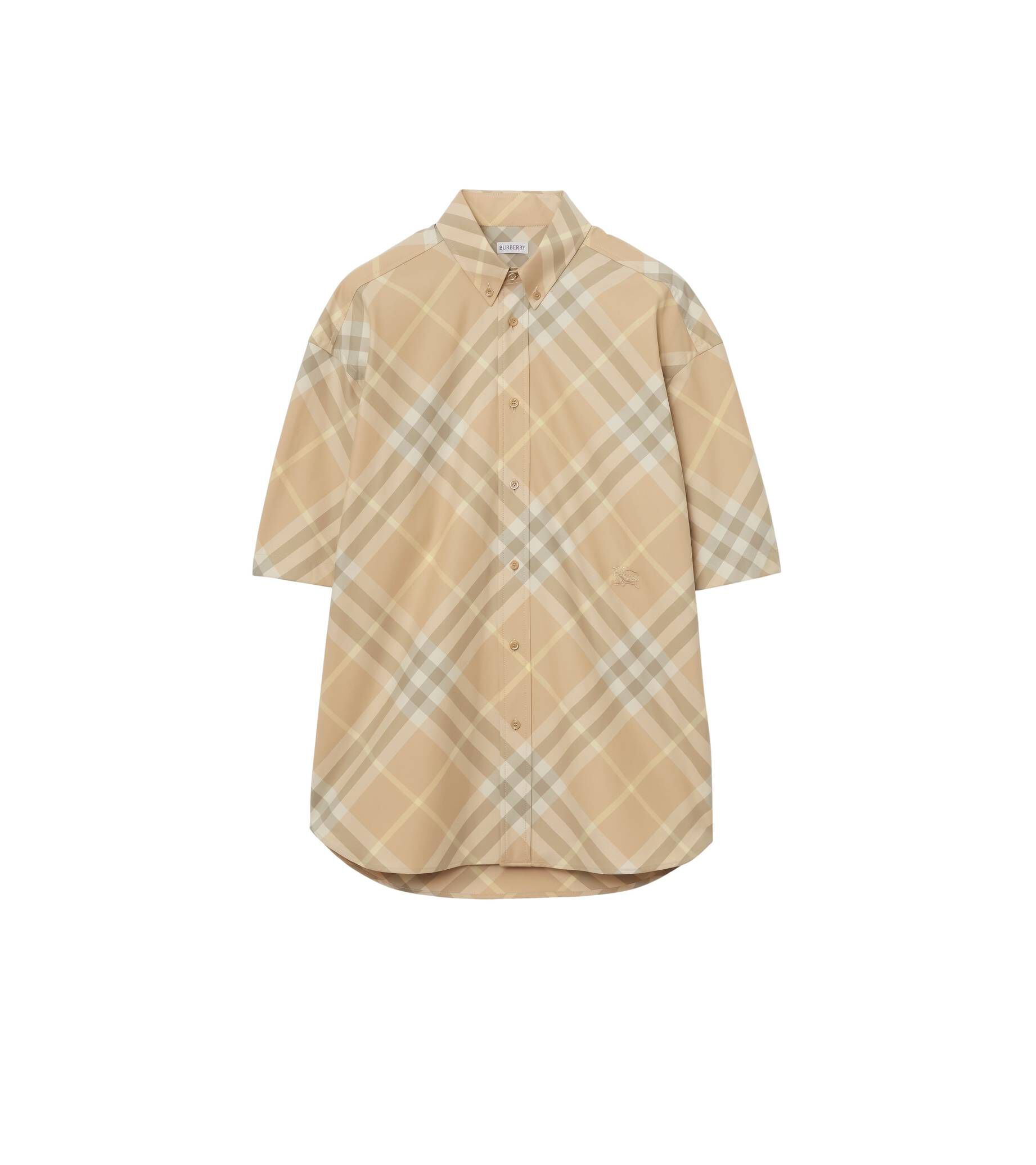 Burberry| Herren Baumwollhemd Kurzarm Oversized Fit