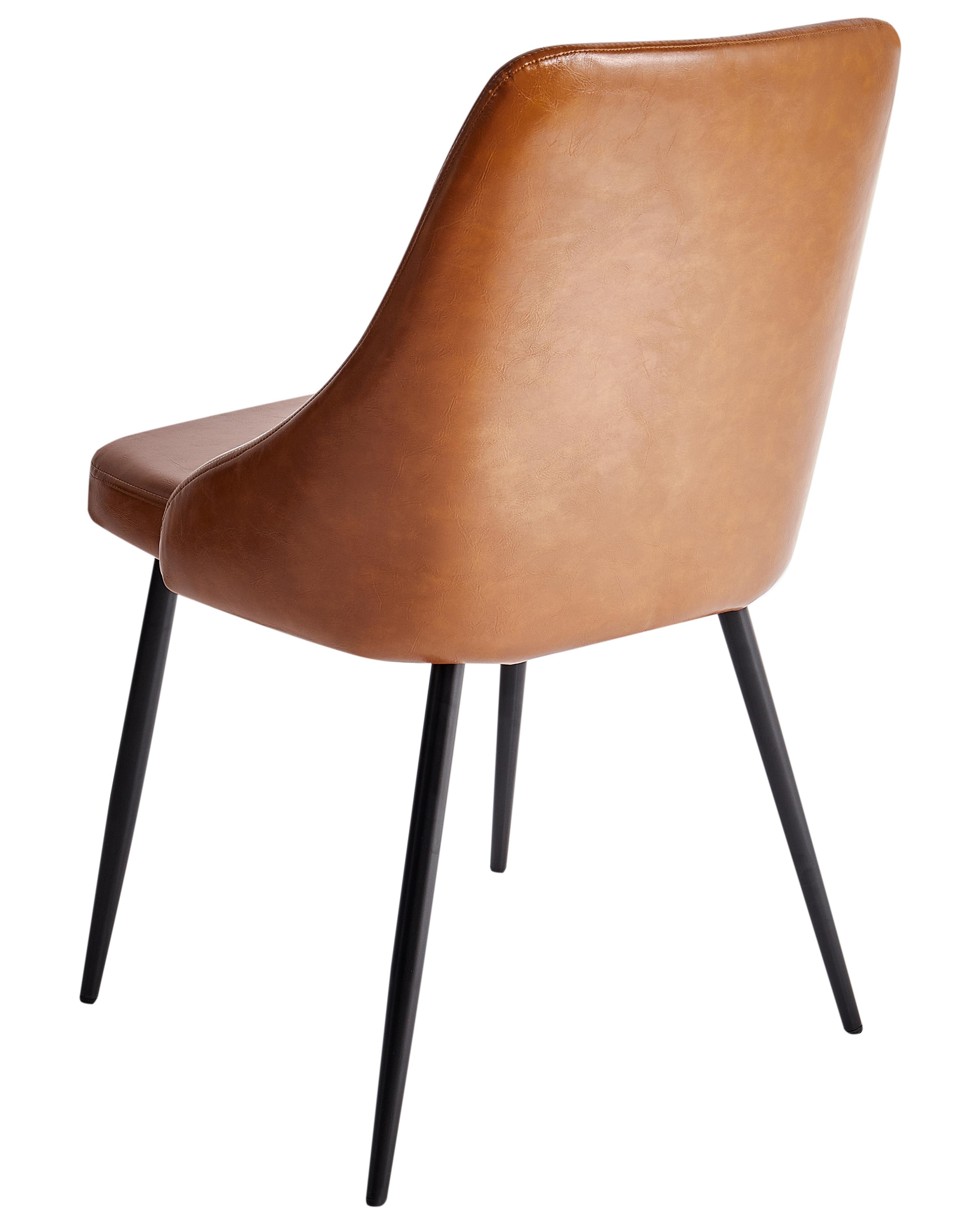 Set van 2 eetkamerstoelen VALERIE Kunstleer Goudbruin
