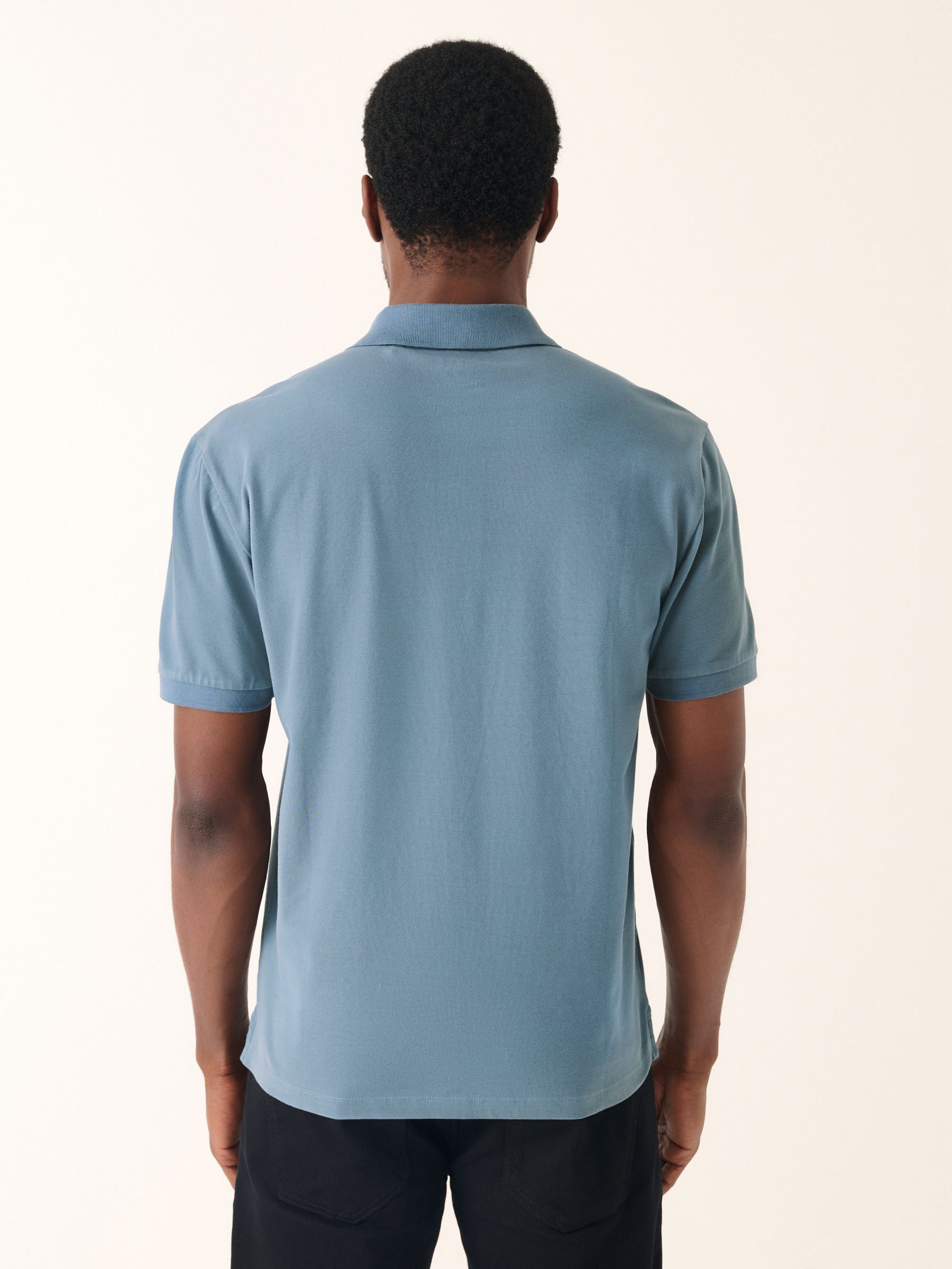Airforce blauw - Normale Pasvorm - Long-Sleeve Pique Polo Shirt