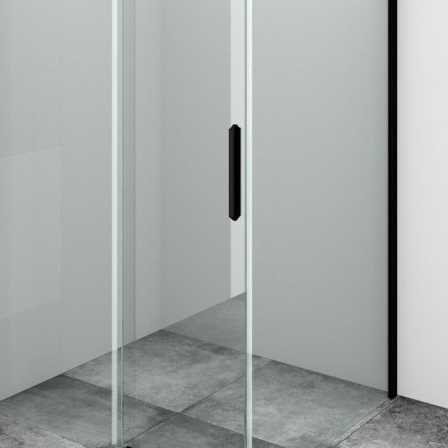 Crystal Allure - Douchecabine - Mat zwart - 150x100 cm - Schuifdeur - 200 cm hoog - 8 mm veiligheidsglas