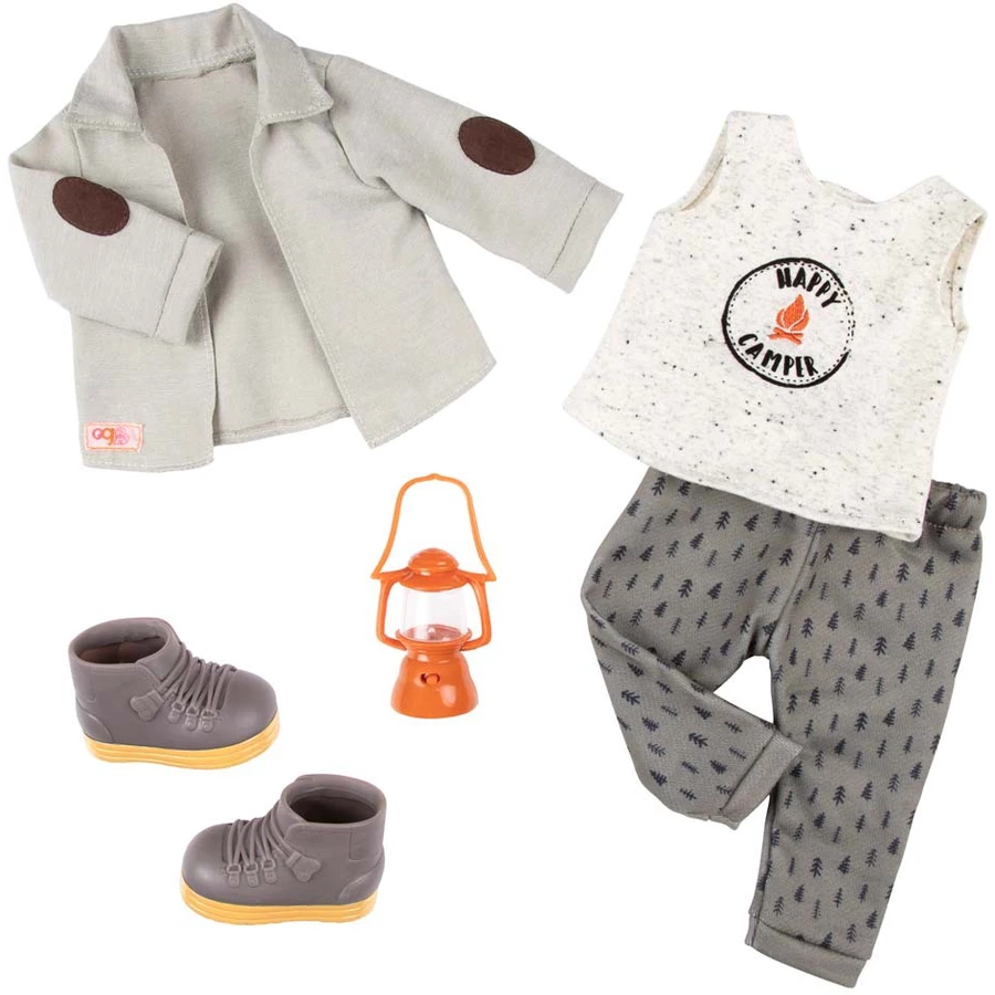 Our Generation Deluxe Outfit Happy Camper Junge für 46 cm Puppen Mehrfarbig