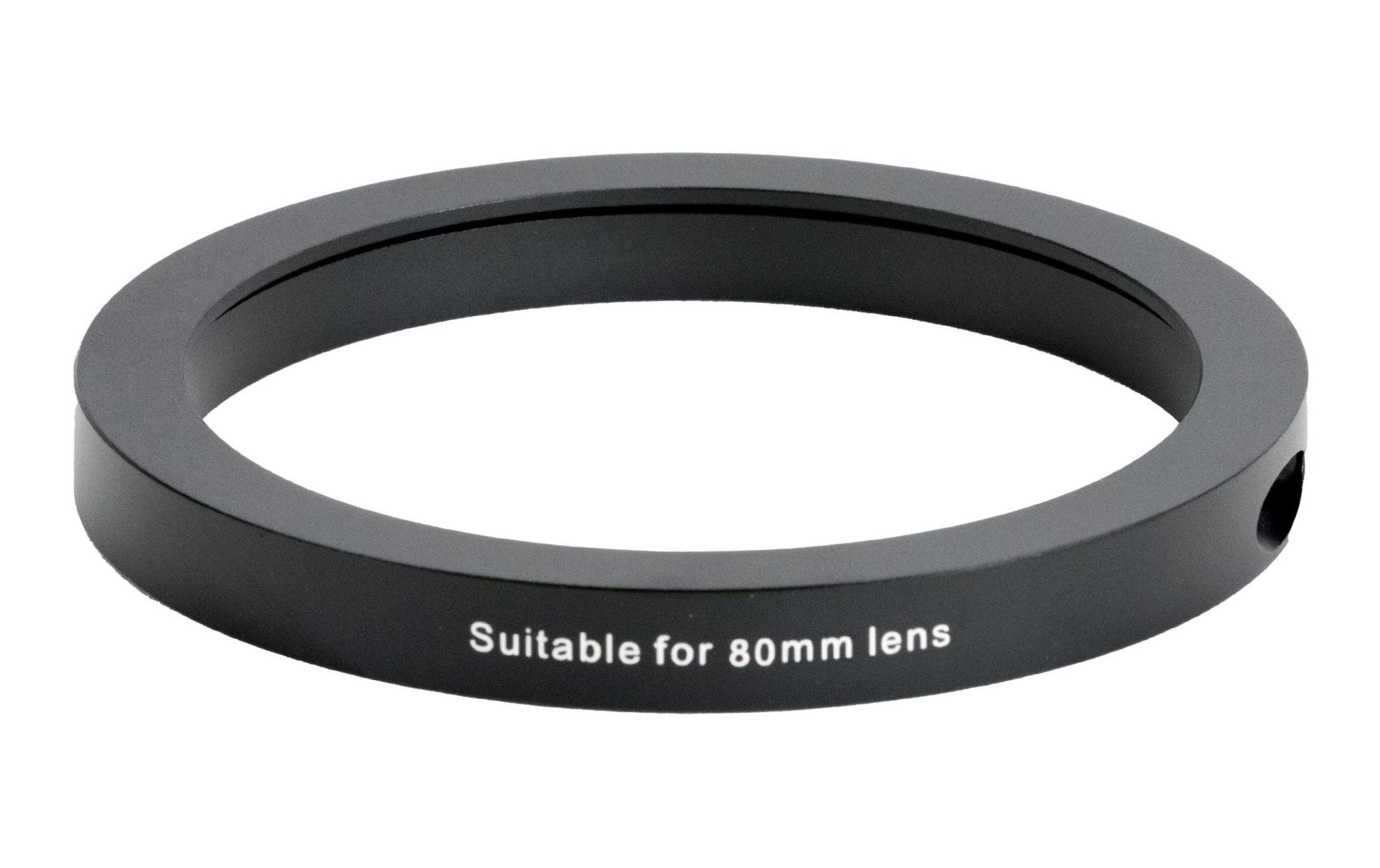 80 mm Cinema Adapter RingErmöglicht die Montage der Mirage Matte Box an einem Filmobjektiv mit einem Frontdurchmesser von 80 mm