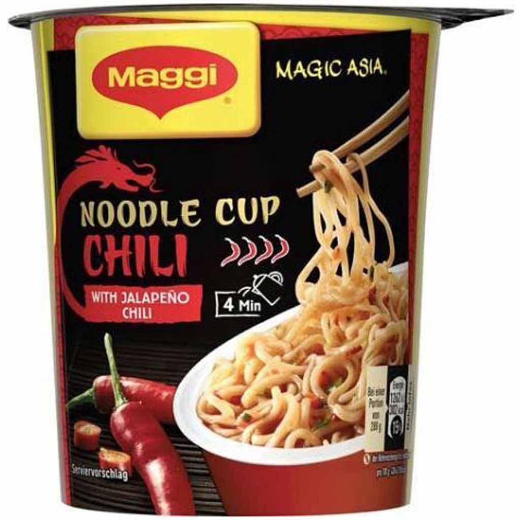 8x Maggi Magic Asia Noodle Cup Chili with Jalapeno Chili á 63g=504g MHD:30.5.25