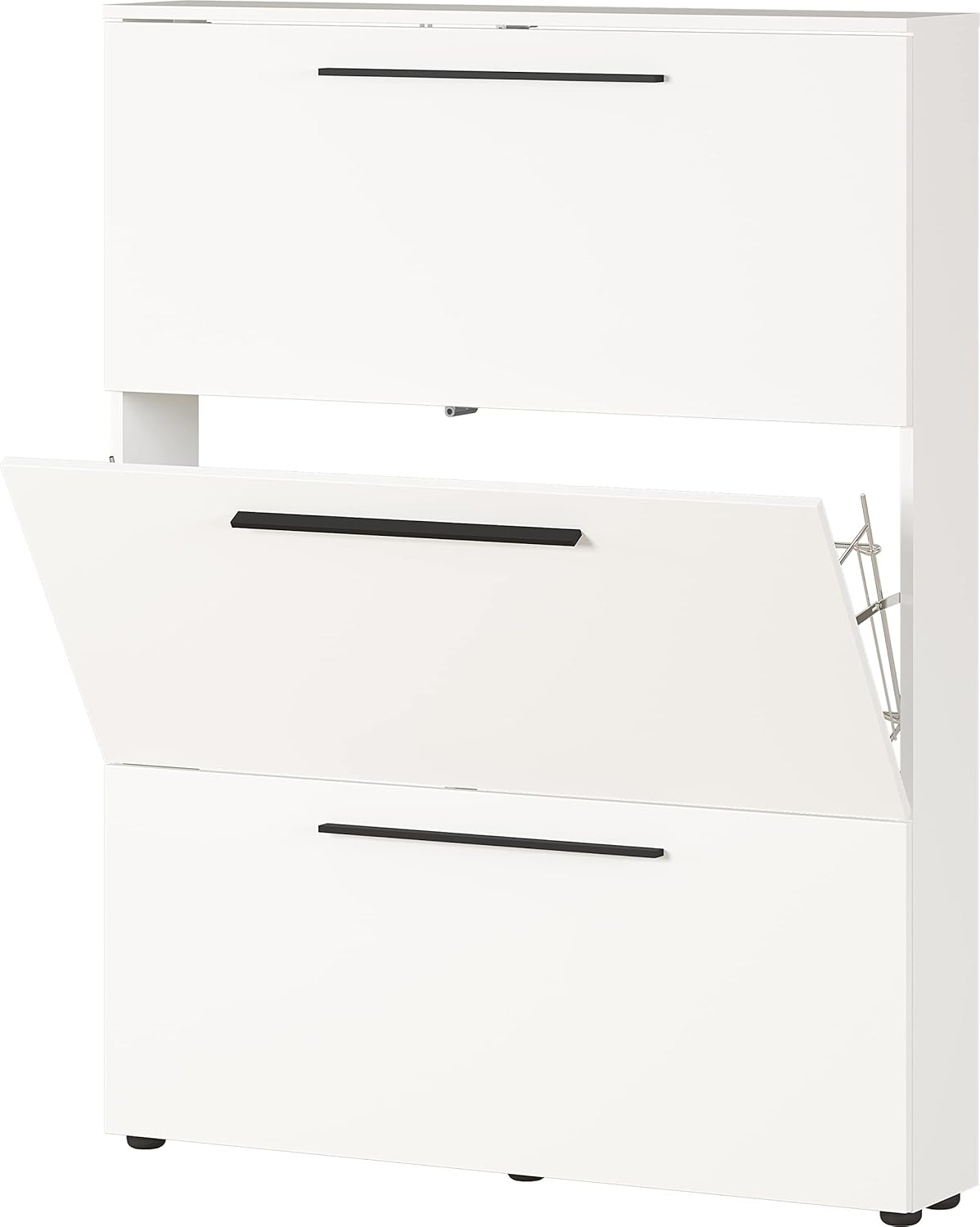 Germania Schuhschrank 2577-84 GW-Utah, in Weiß, mit Platz 12 für Paar Schuhe, geringe Tiefe, ideal für schmale Flure, 100 x 129 x 19 cm (BxHxT)