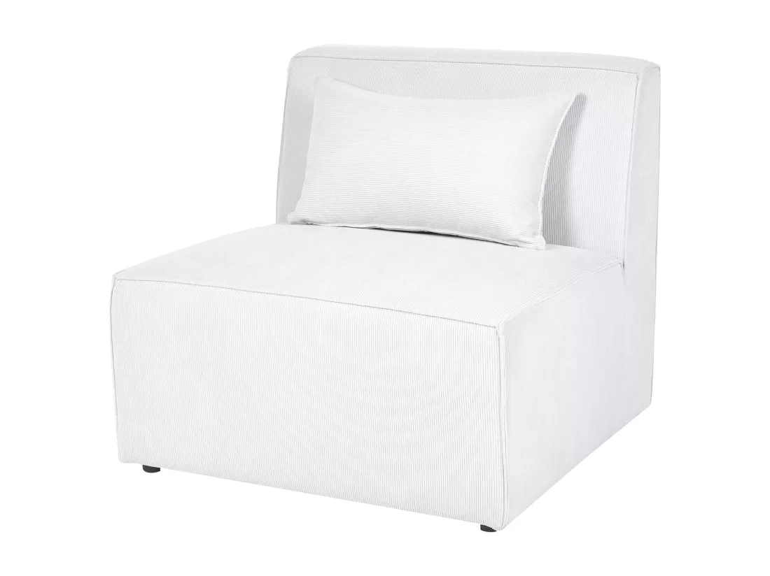 Chaise longue en velours côtelé blanc cassé LEMVIG