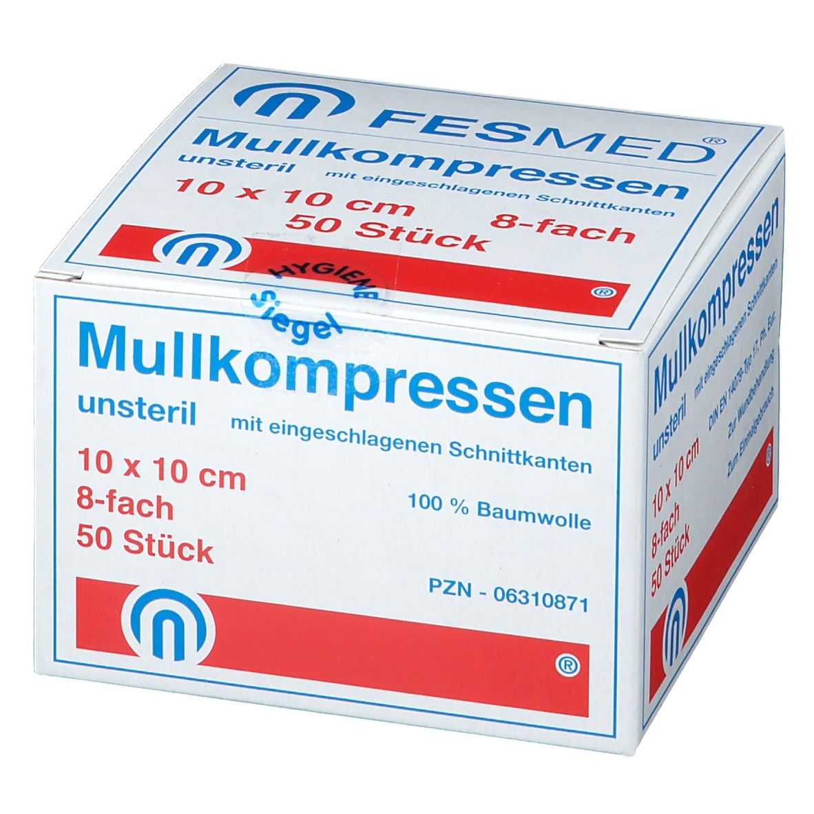 FESMED ES-Mullkompressen 10 x 10 cm 8fach unsteril