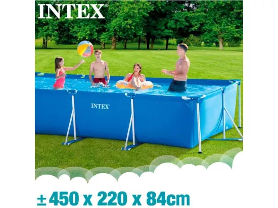 Piscine hors sol rectangulaire 450x220x84 cm avec pompe