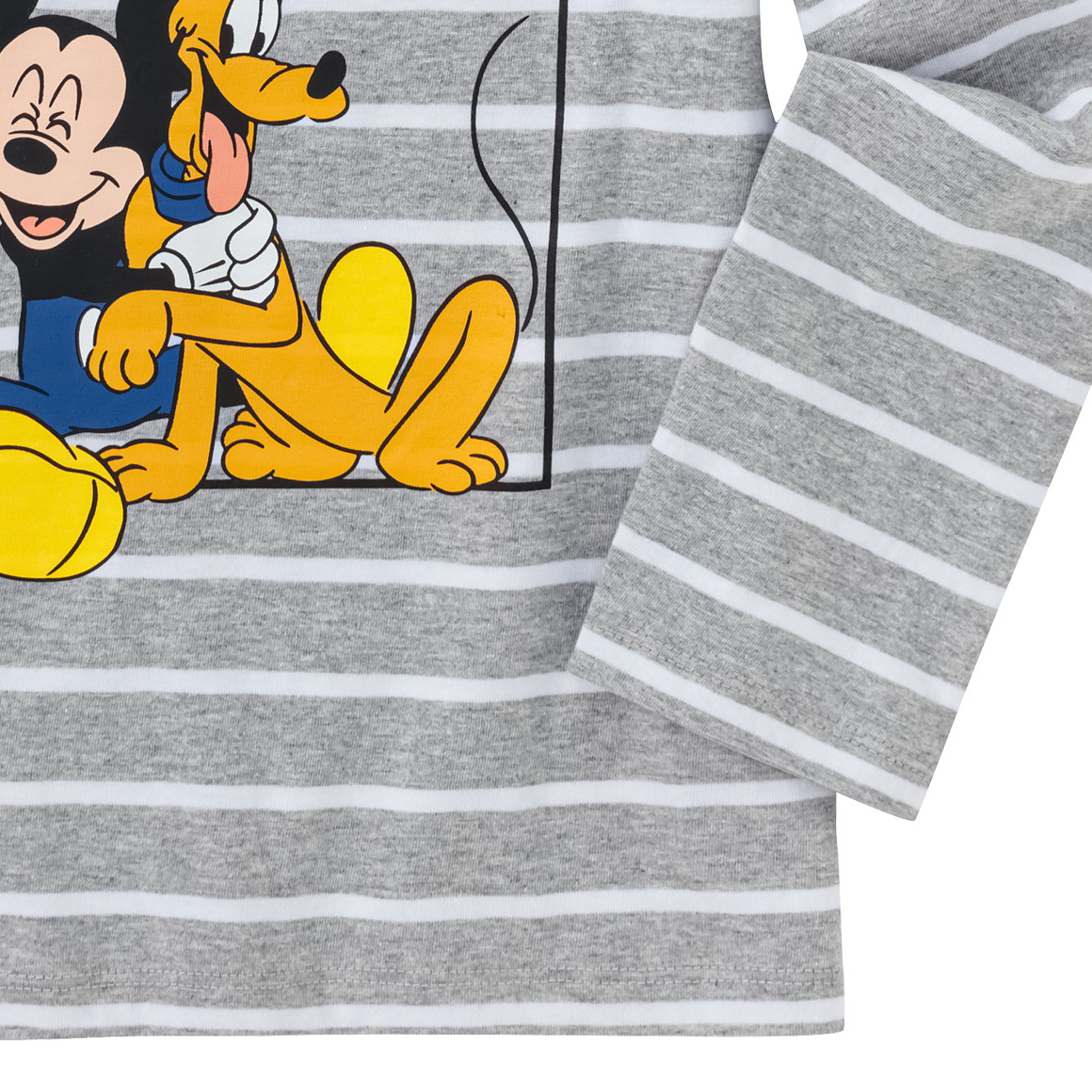 Topolino Micky Maus Langsarmshirt mit großem Print hellgrau / weiss