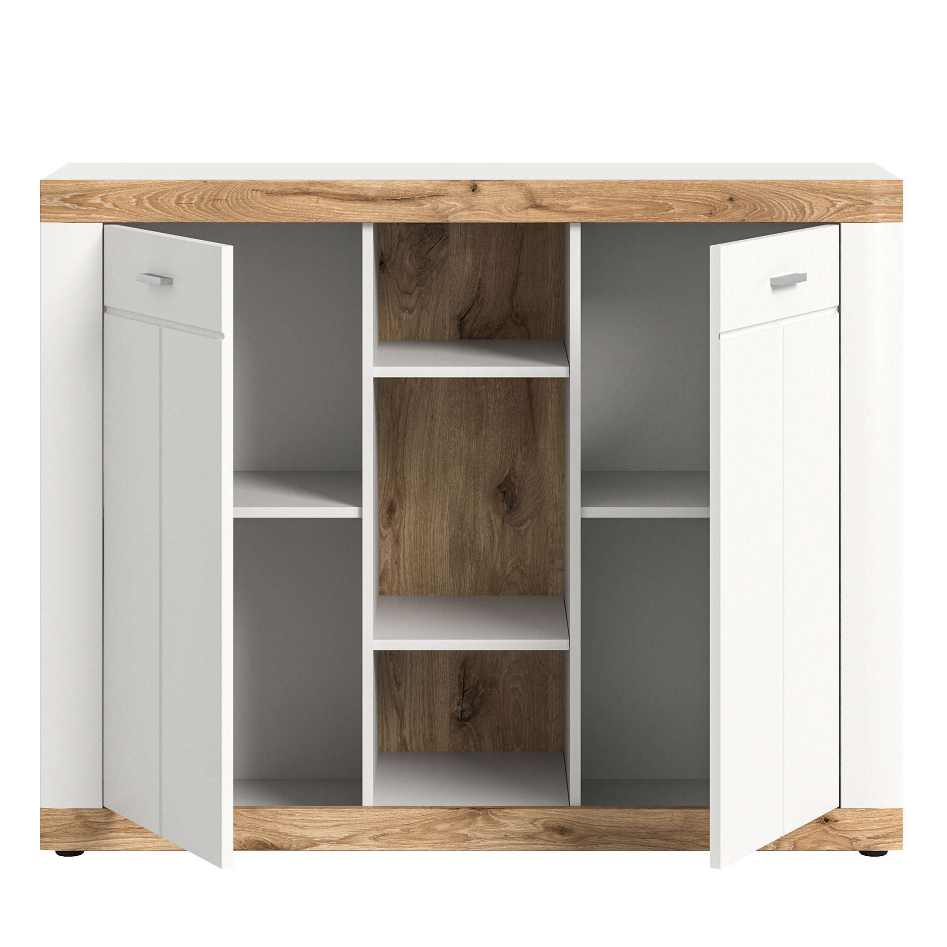 Kommode LAREDO - weiß-Nox Oak - 104 cm