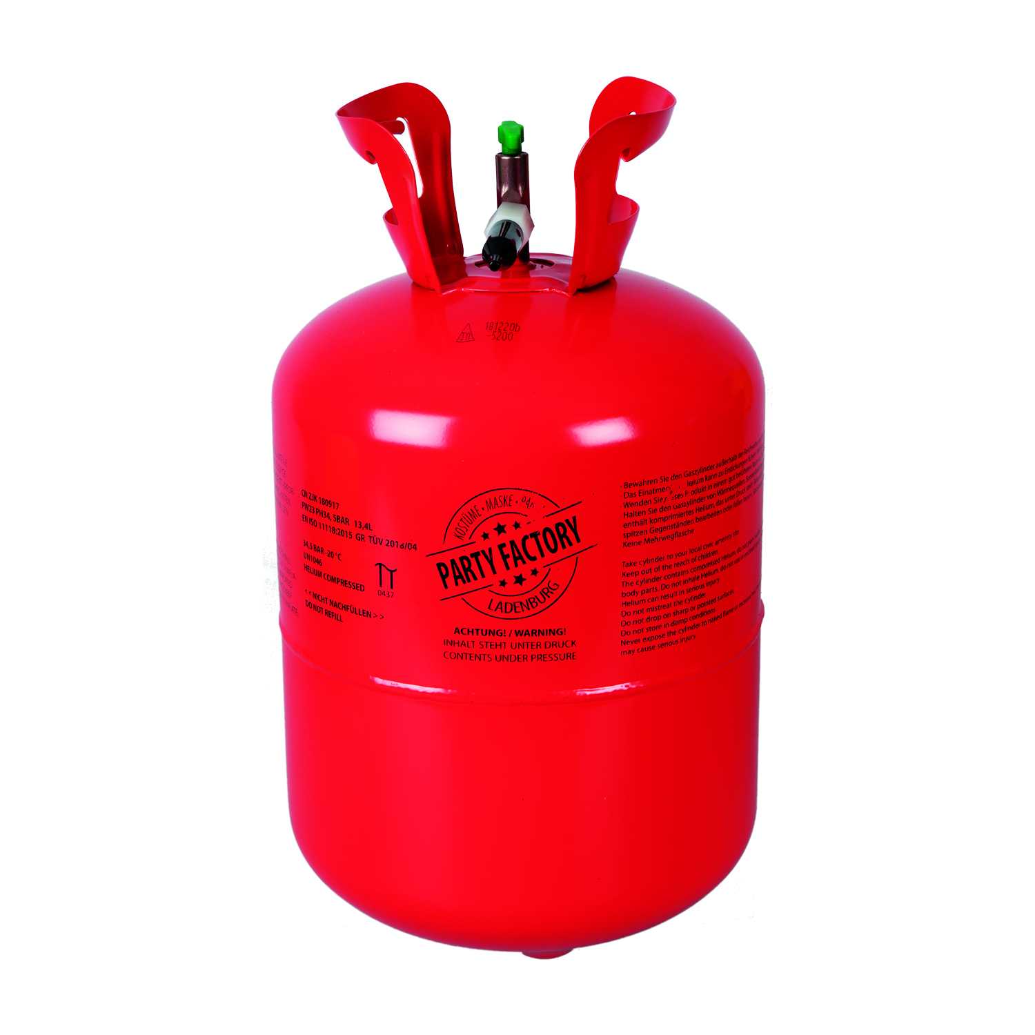 Party Factory Ballongas Helium Flasche für ca. 50 Ballons Einweg