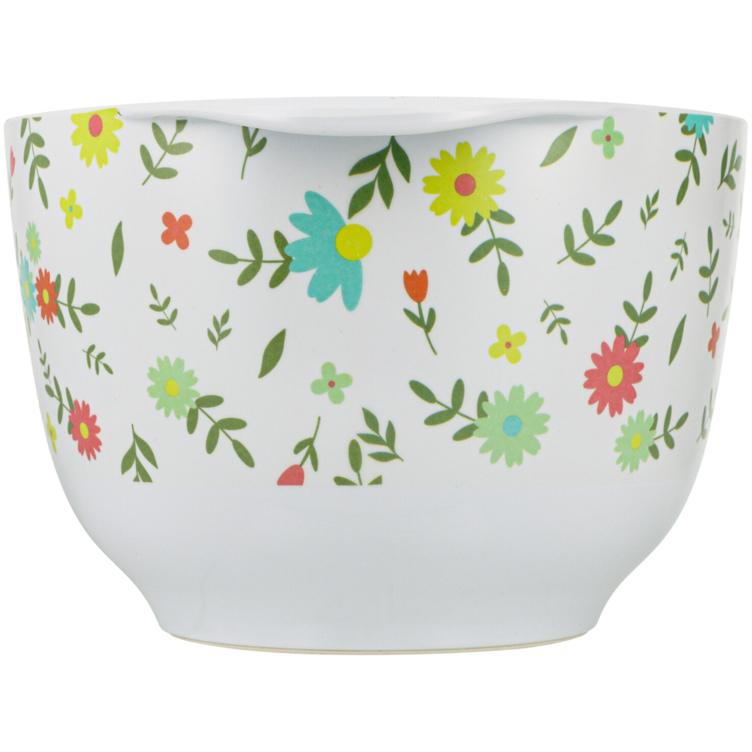 Schüssel Blumen 4L Melamin weiss