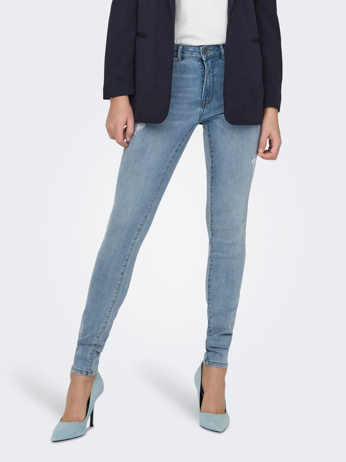 ONLROSE Hohe Taille Skinny Fit Jeans Light Blue Denim