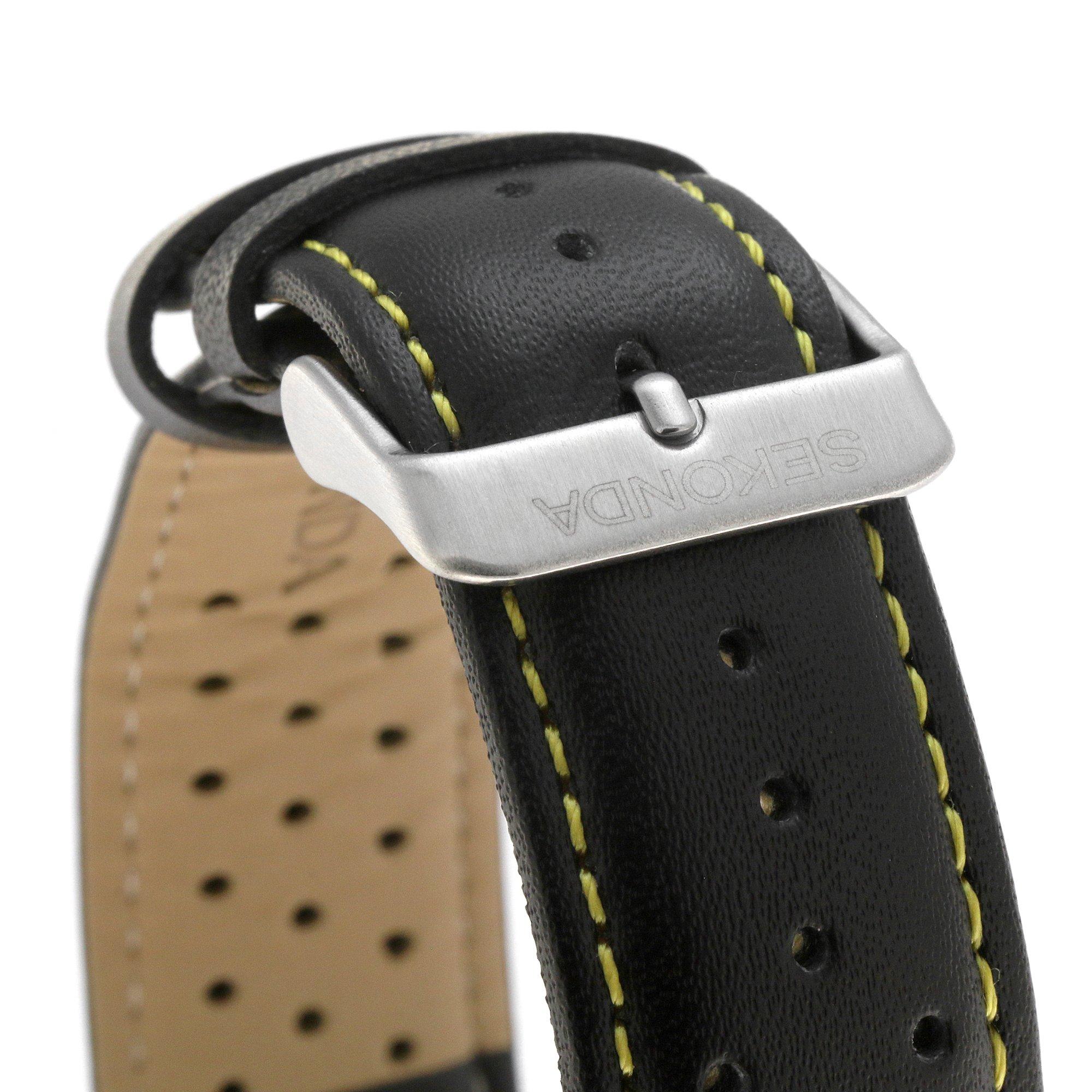 Sekonda Velocity 45mm Silver Watch Round Case Yellow Dial