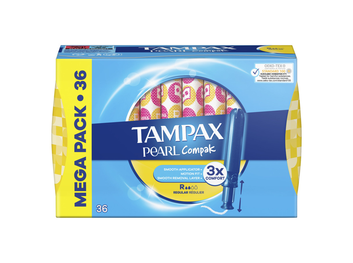 TAMPÕES TAMPAX PEARL COMPAK REGULAR 36UN