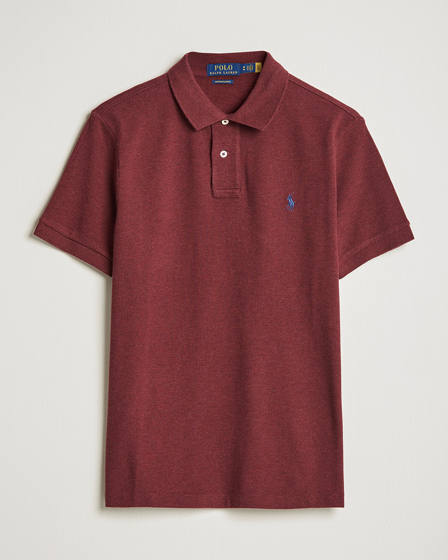 Polo Ralph Lauren Custom Slim Fit Polo Spring Wine Heather
