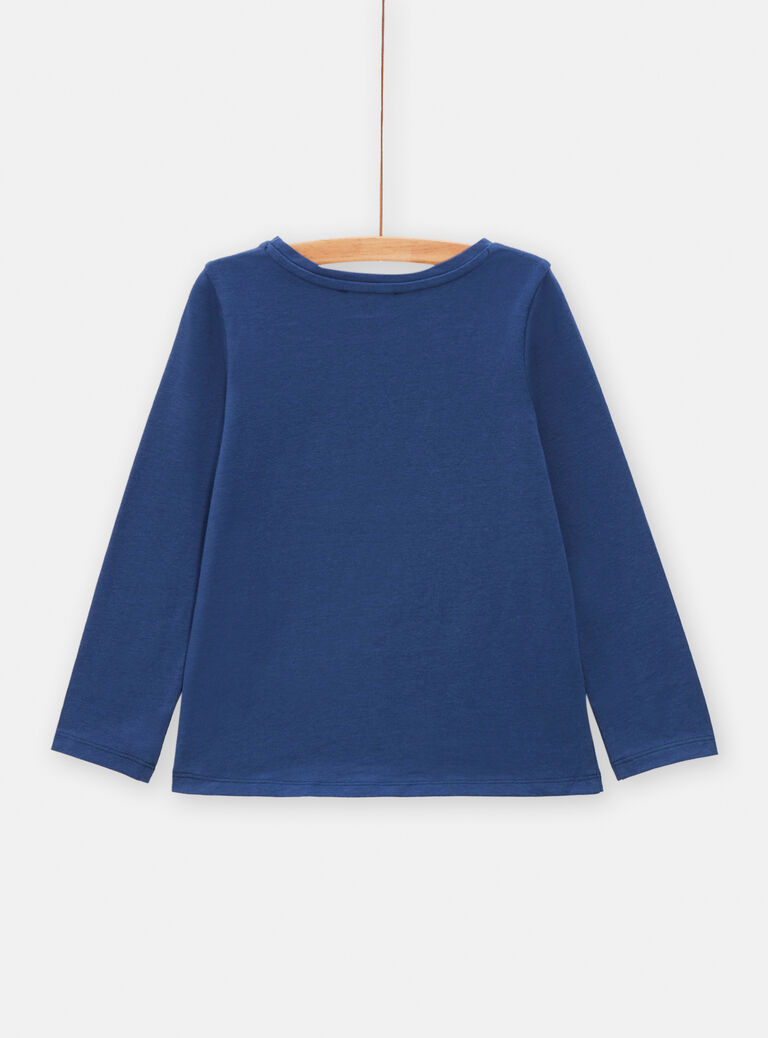 T-shirt bleu foncé avec animation zèbre pour fille