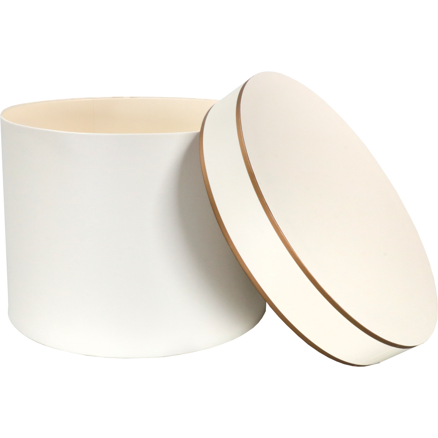 Geschenkdoos, Wave, karton, 22cm, Ø30cm, wit/goud