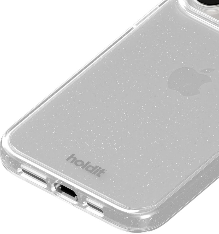 HoldIt Glitter Case iPhone 15 Pro Hvid