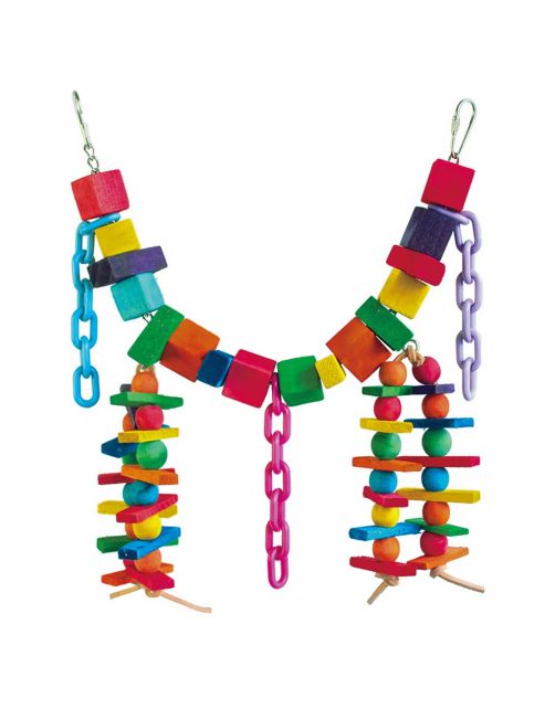 Keddoc Vogelspeelgoed Color Chain - Vogelspeelgoed - 47x21x10 cm Multi-Color