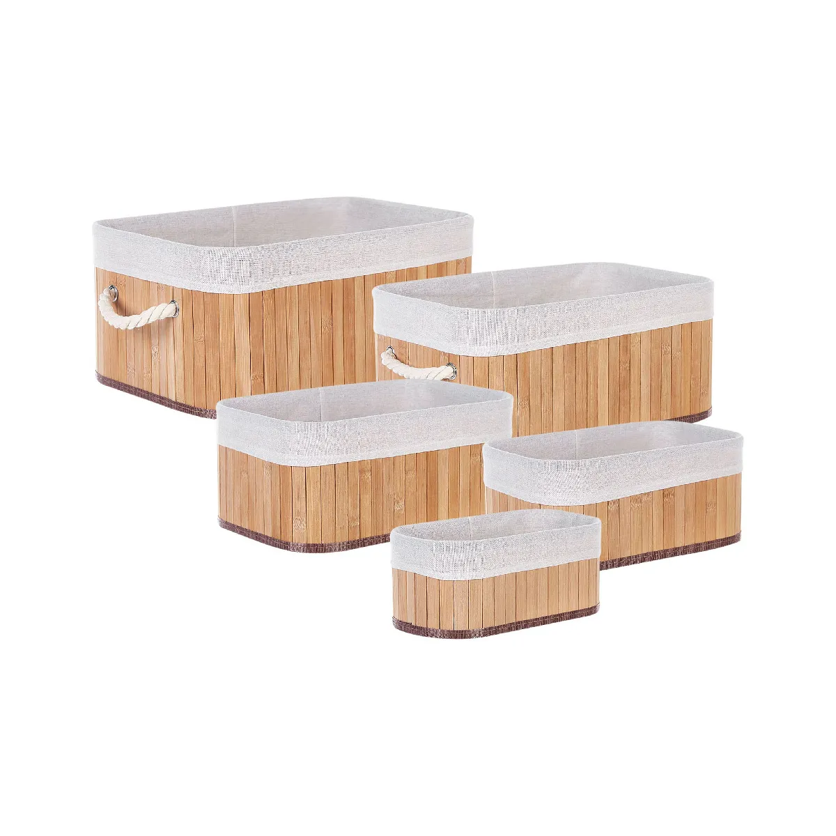 Beliani TALPE - Lot de 5 paniers en bambou