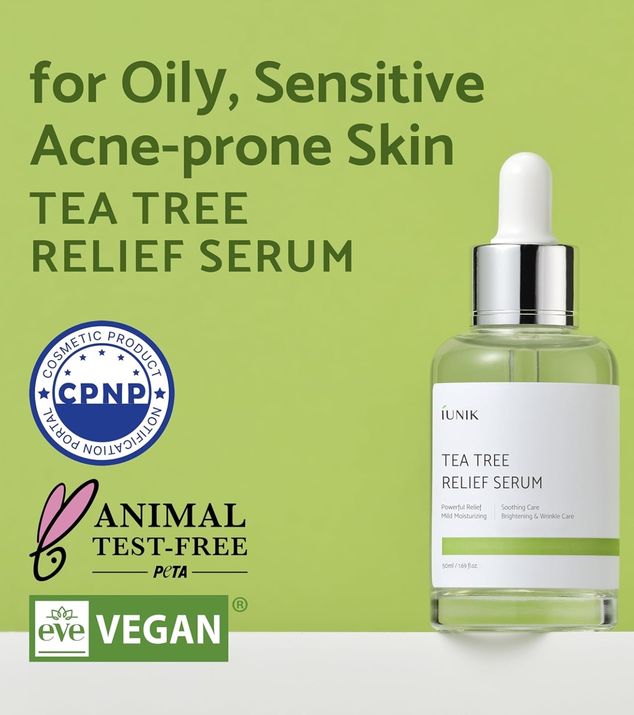 iUNIK - Sérum Facial Tea Tree Relief - Pele com Acne