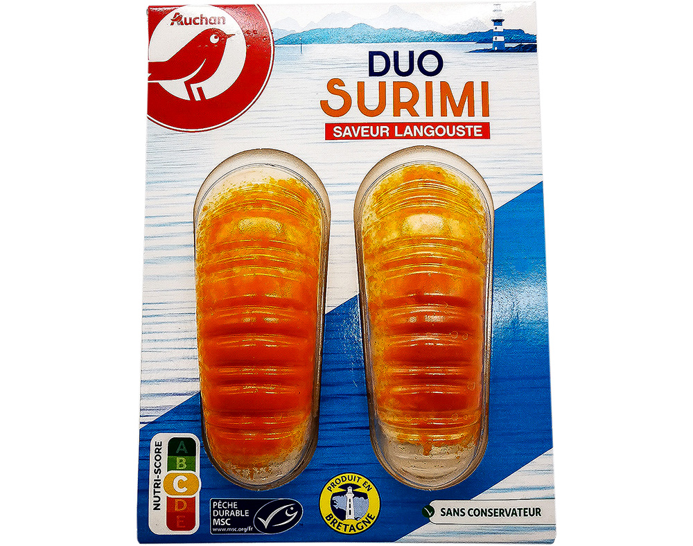 SURIMI COM SABOR A LAGOSTA DUO AUCHAN 150 G