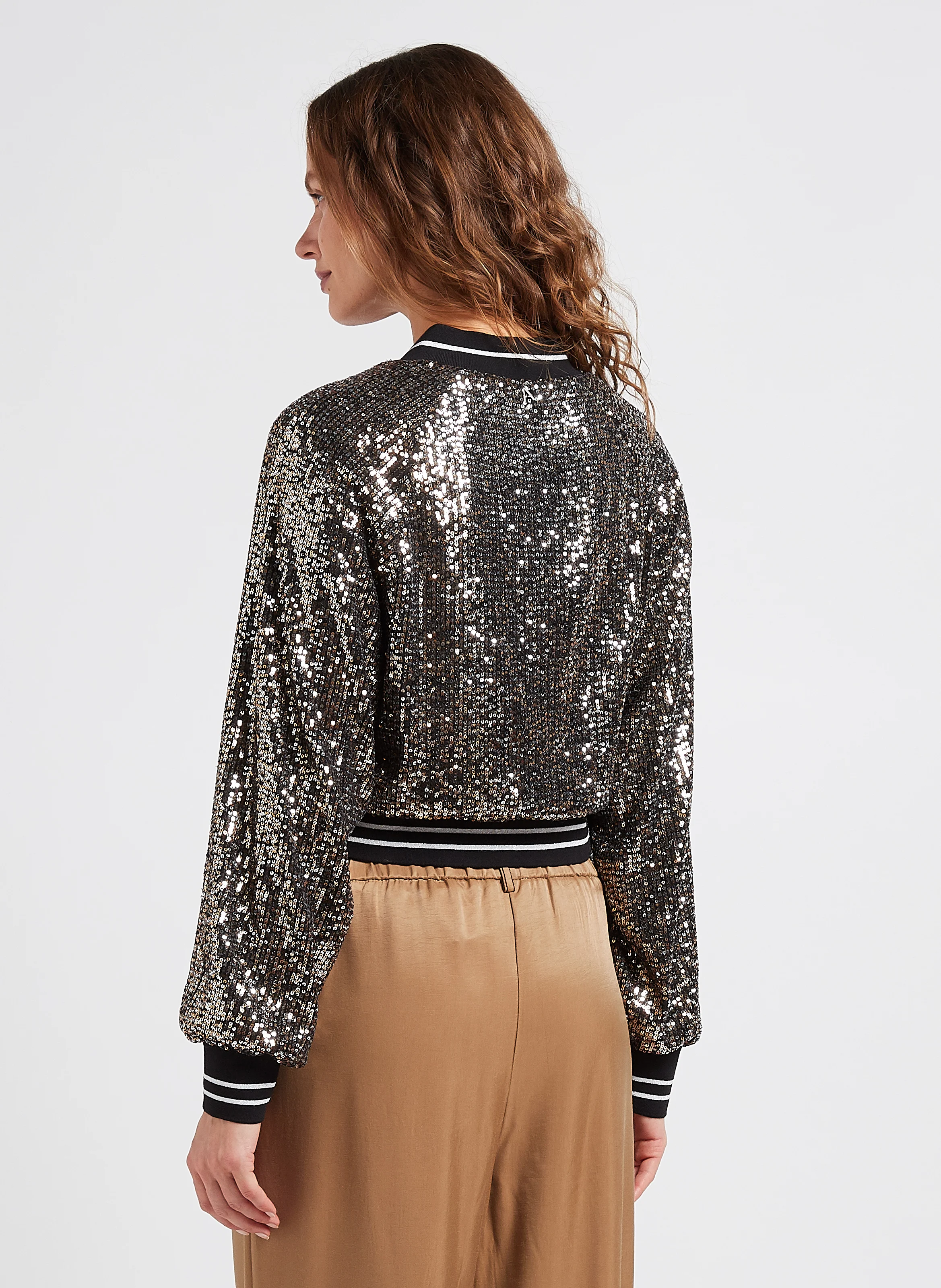 Veste à sequins ample | Noir
