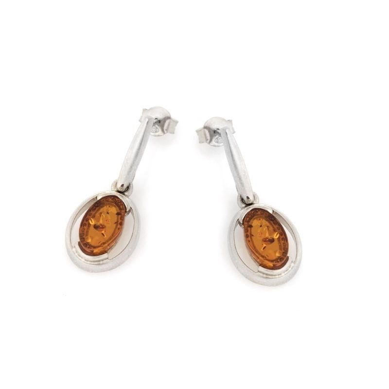 BOUCLES D'OREILLES ARGENT AMBRE