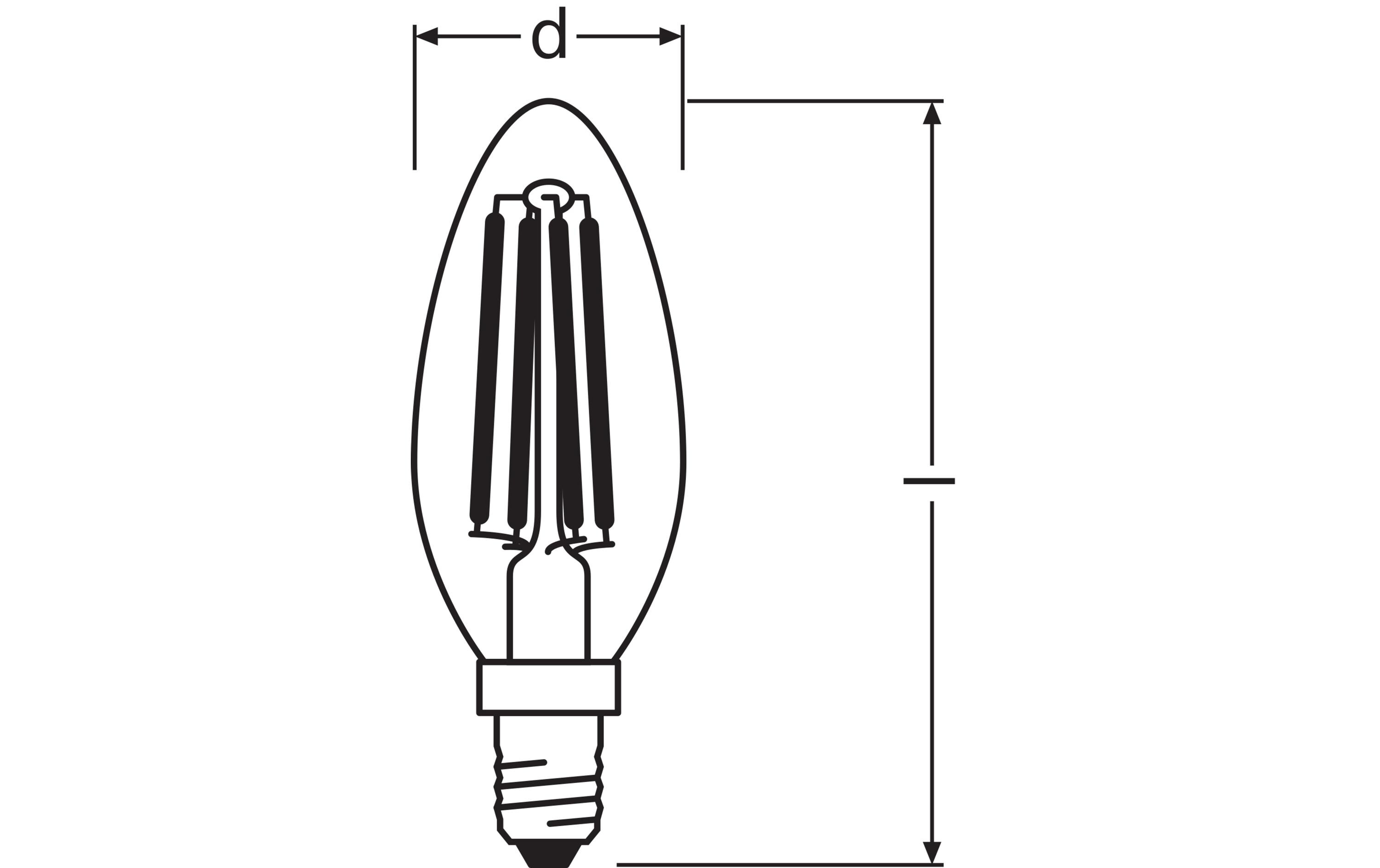 Lampe Star Filament, 6W, E14, WarmweissLED-Leuchtmittel