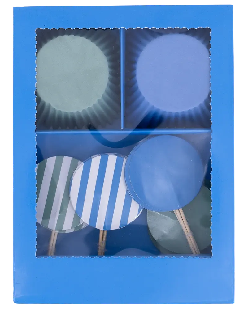 Muffinforme 24-pak - Blå og grøn