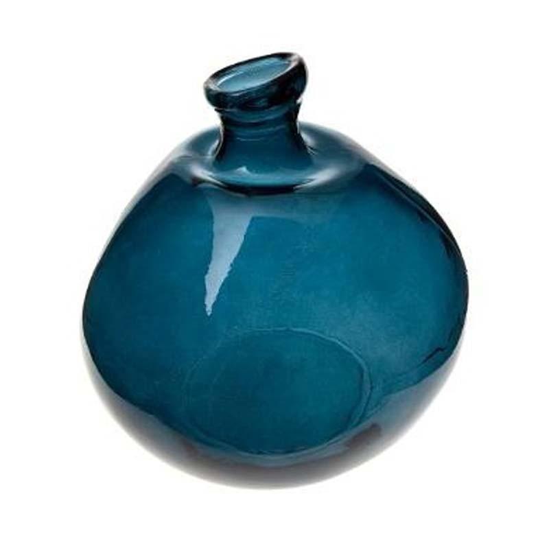 VASE ROND VERRE RECYCLE ORAGE D.33CM
