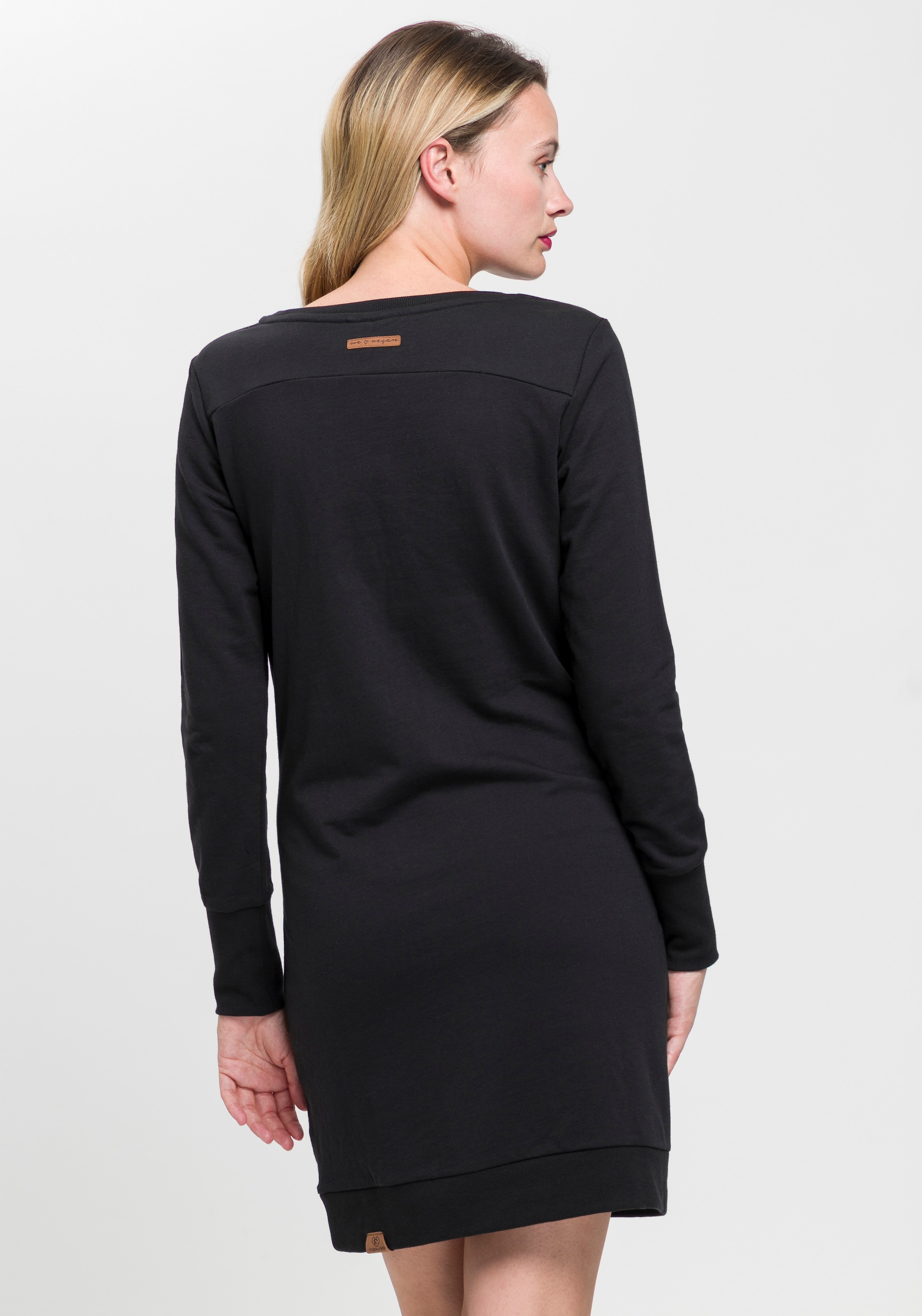 Ragwear Sweatkleid »MENITA O« Eingrifftaschen mit veganer 3 Knopf-Applikation