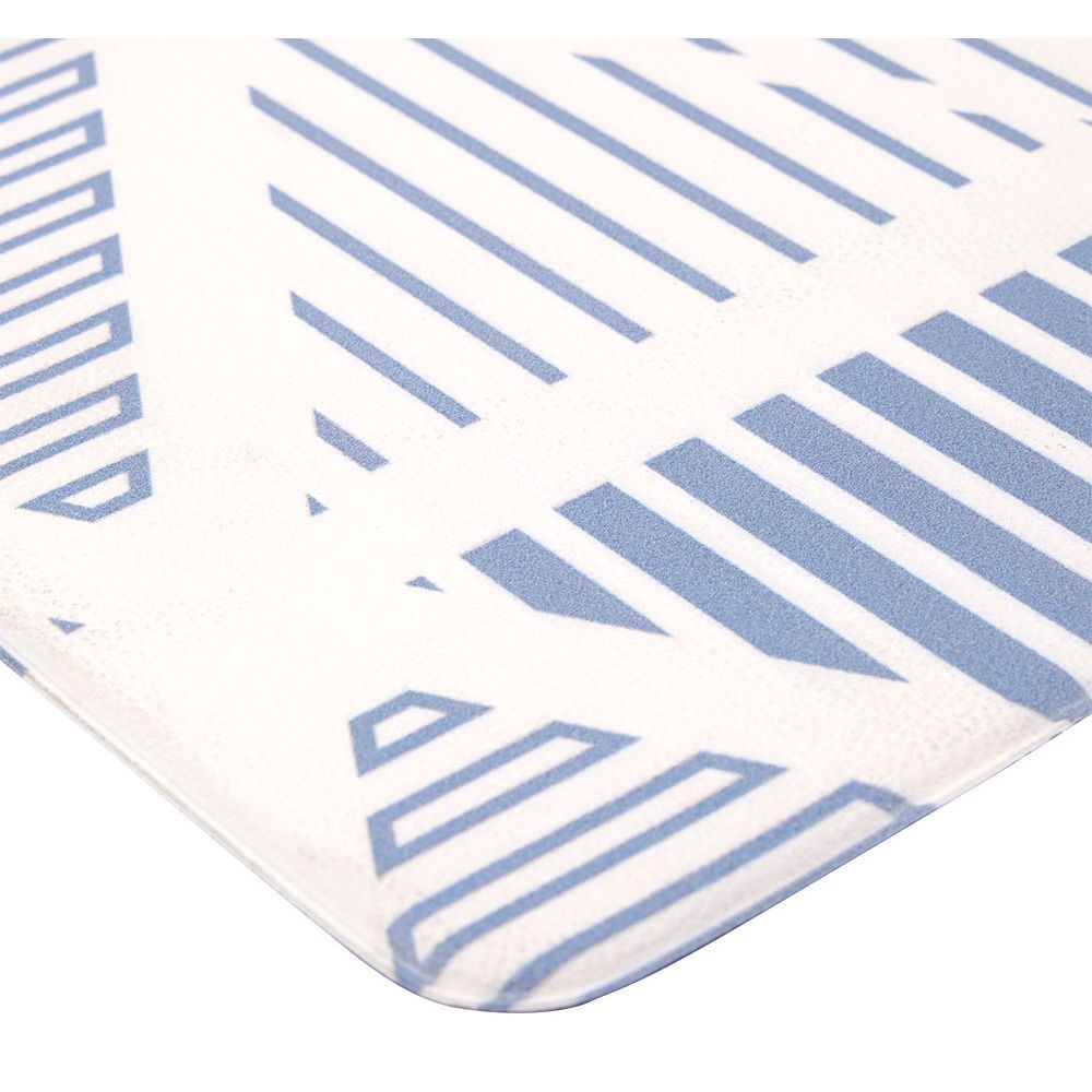 Tapis vinyle confort imprimé bleu et blanc 100x50cm