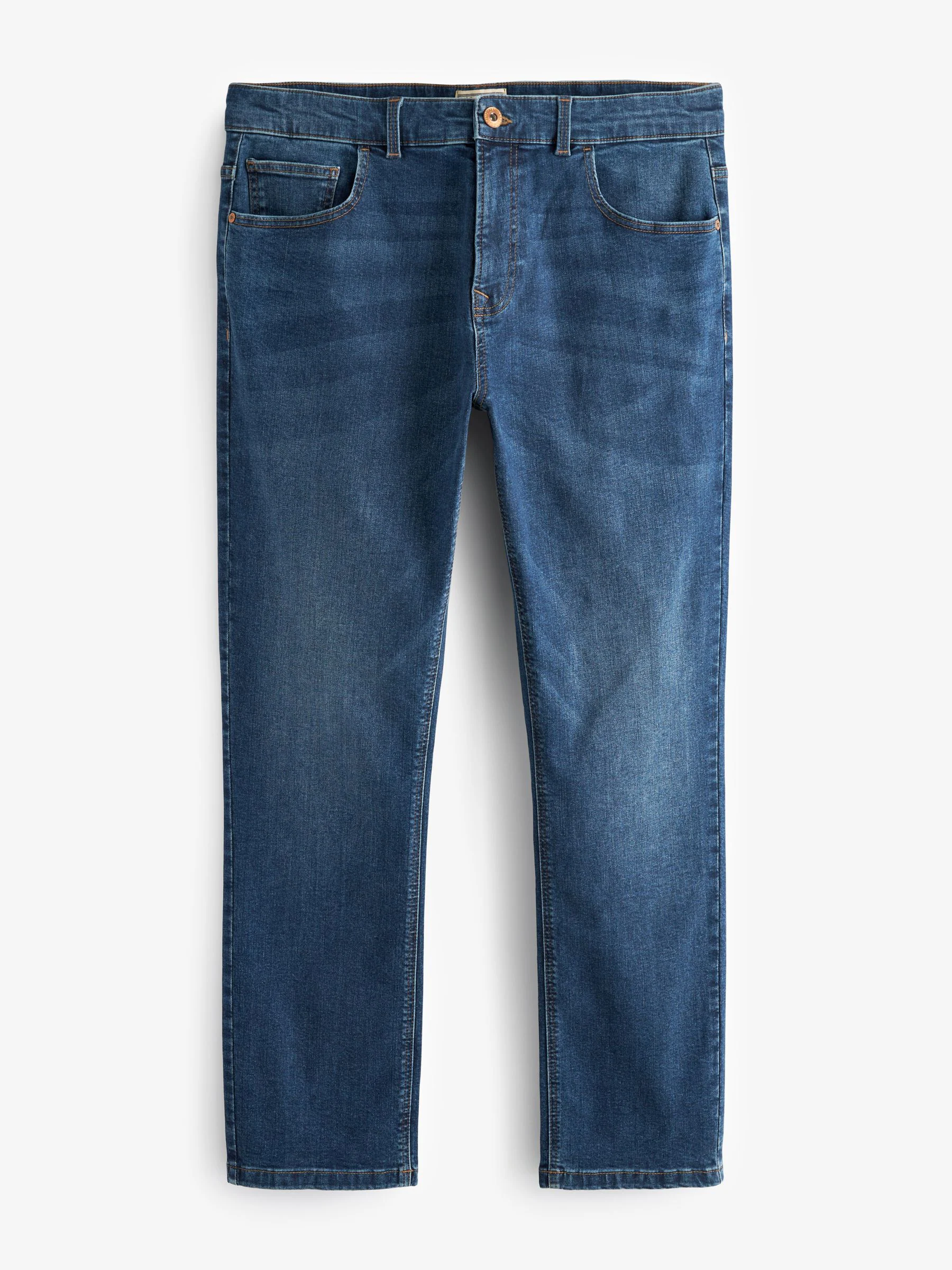 Mediumblauw - Enkele - Slim fit klassieke stretchy jeans
