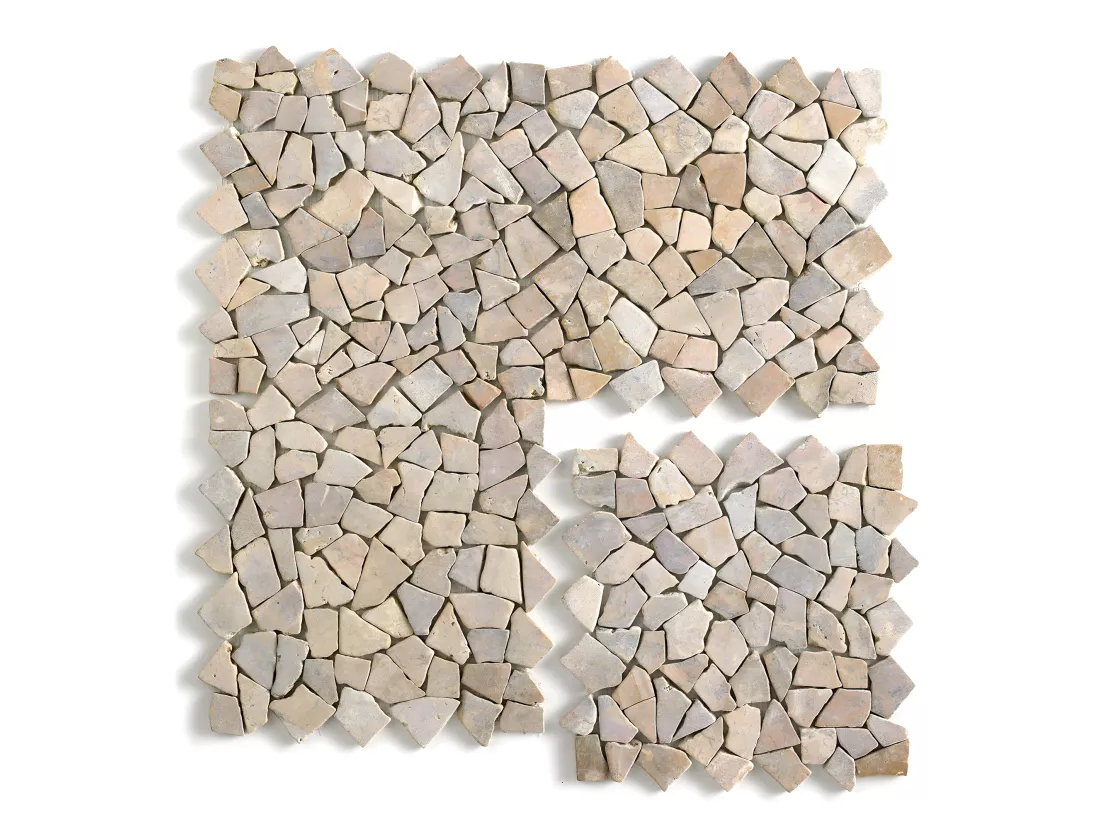 Carrelage de mosaïque (Boite de 1m²)/ Plaque mosaïque mur et sol en marbre naturel coloris rose - 30 x 30 cm