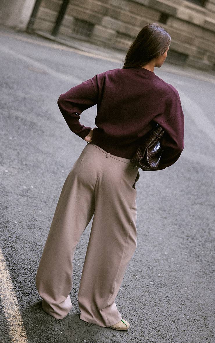 Rouge Vin Cardigan En Maille Compacte