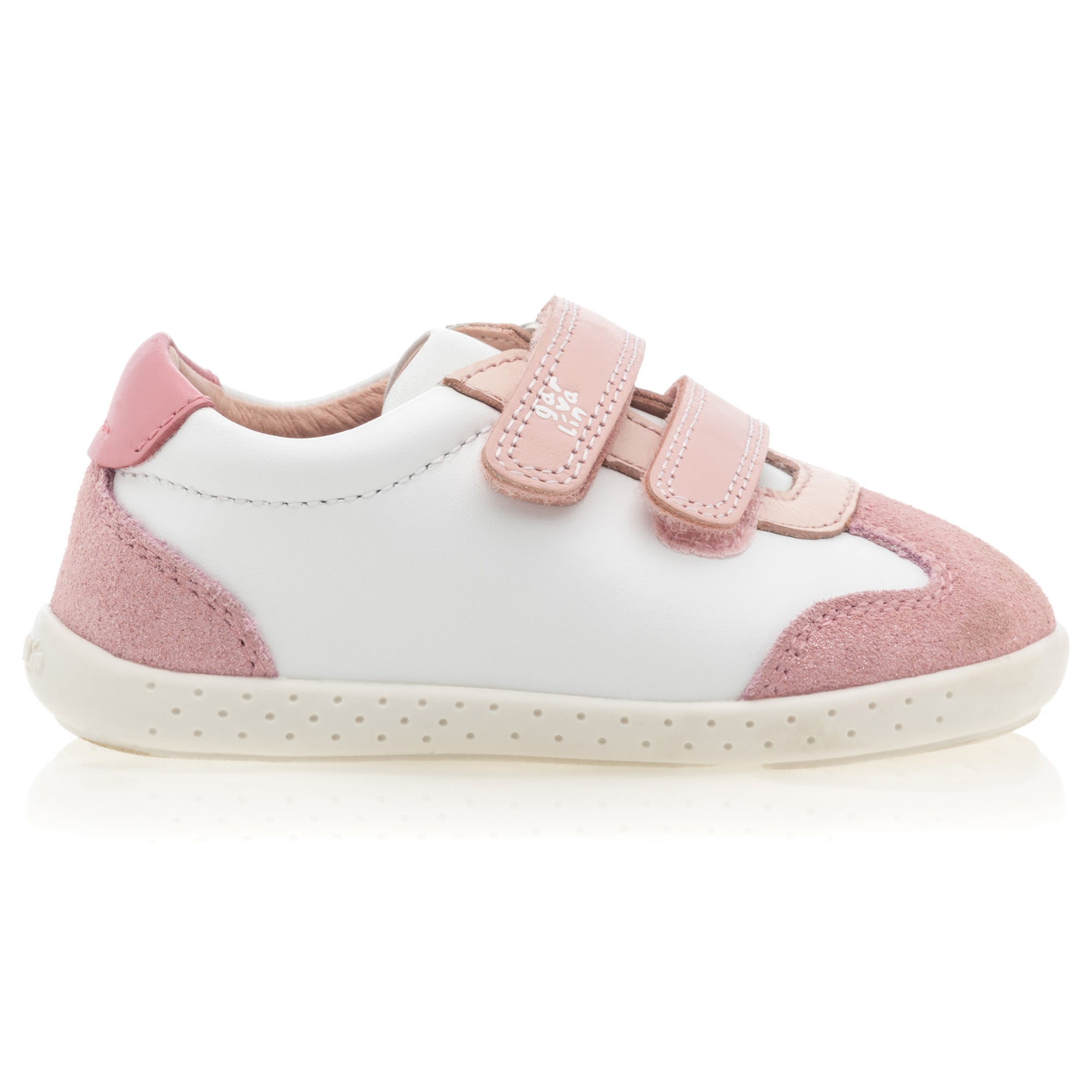Baskets basses Bébé fille en cuir blanc